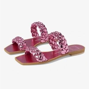 Dolce Vita Indy Metallic Pink Sandals - Magenta Metallic Stella Size 10